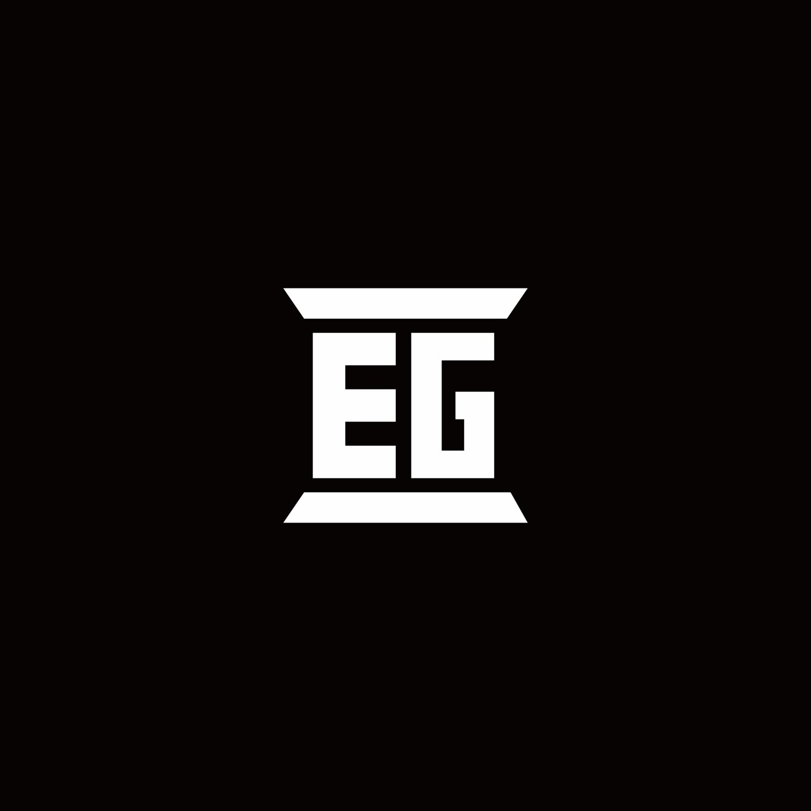 eg logo monogram with pillar shape designs template