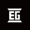 eg logo monogram with pillar shape designs template