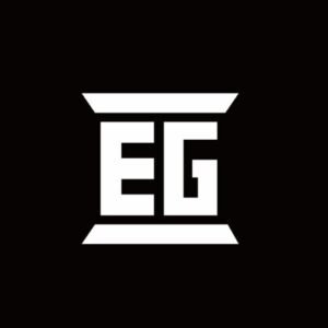 eg logo monogram with pillar shape designs template