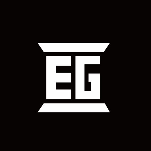 eg logo monogram with pillar shape designs template